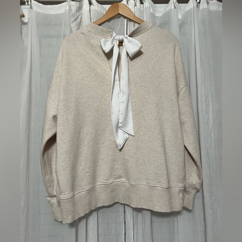 Aerie Big Chill Bow Crew Sweatshirt Oversized XS